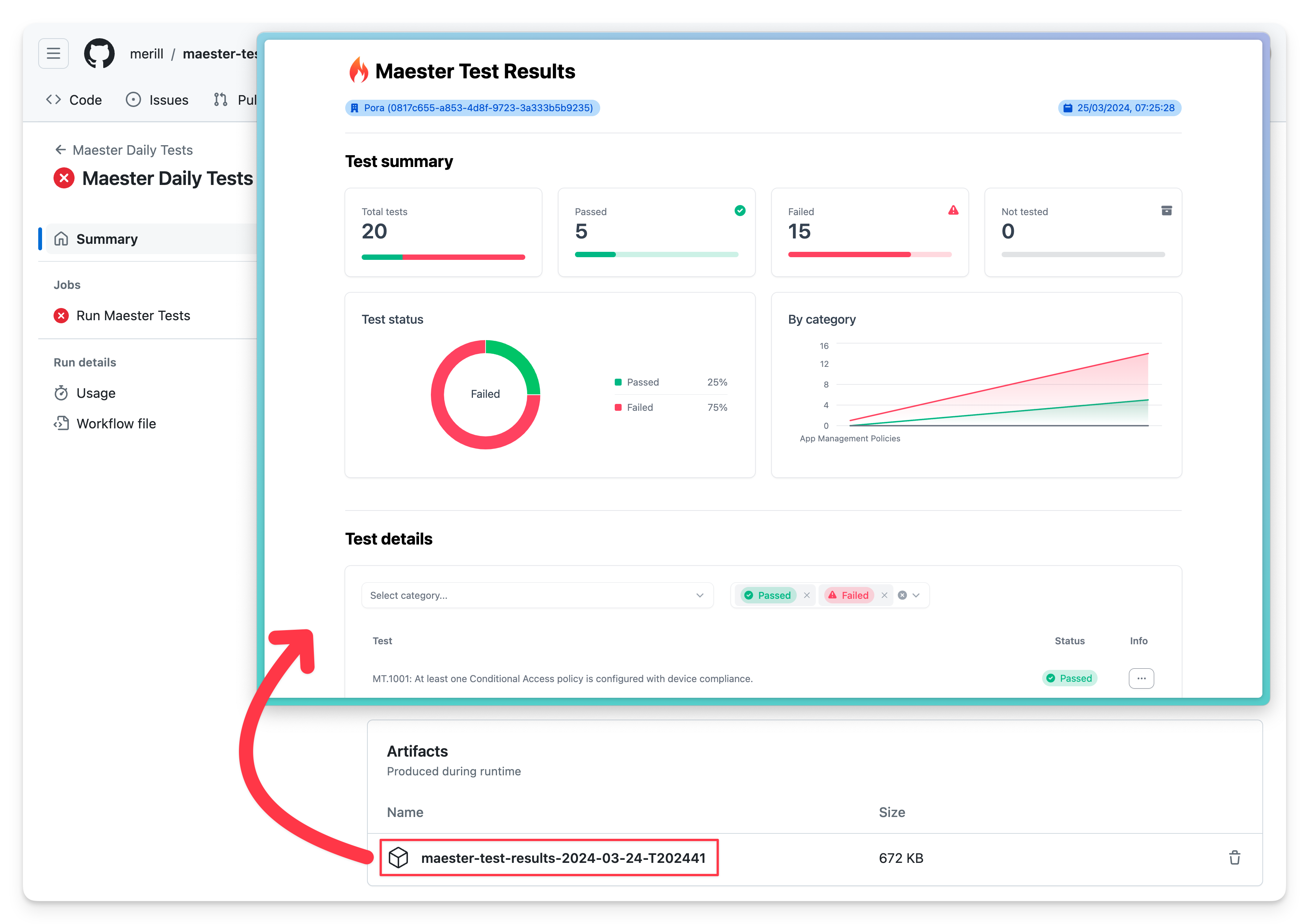Screenshot of the downloaded M365Advisor report